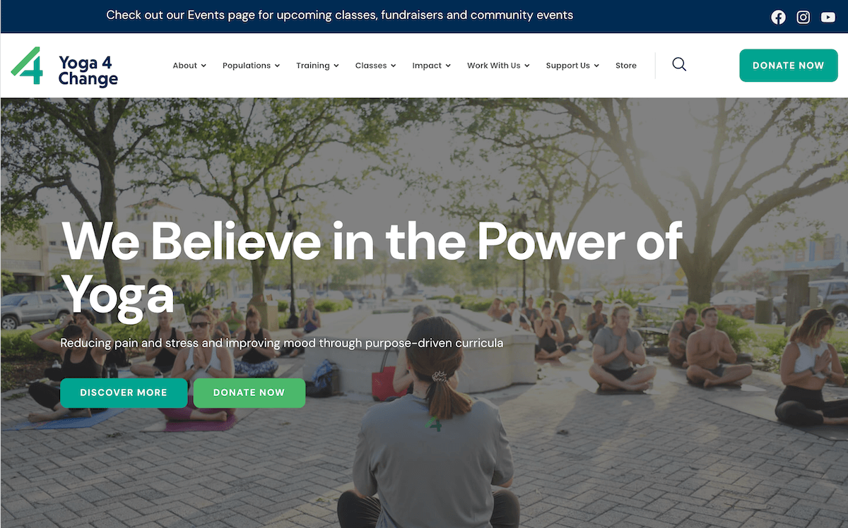 Yoga 4 Change website home page